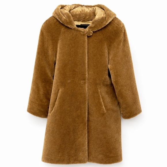 Dennis Basso Brown Real Fur Hooded Coat • Women’s L • Made in USA